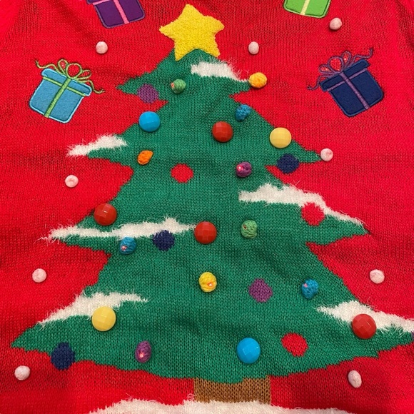 Light Up Christmas Tree Presents Sweater Size S M - Picture 3 of 5